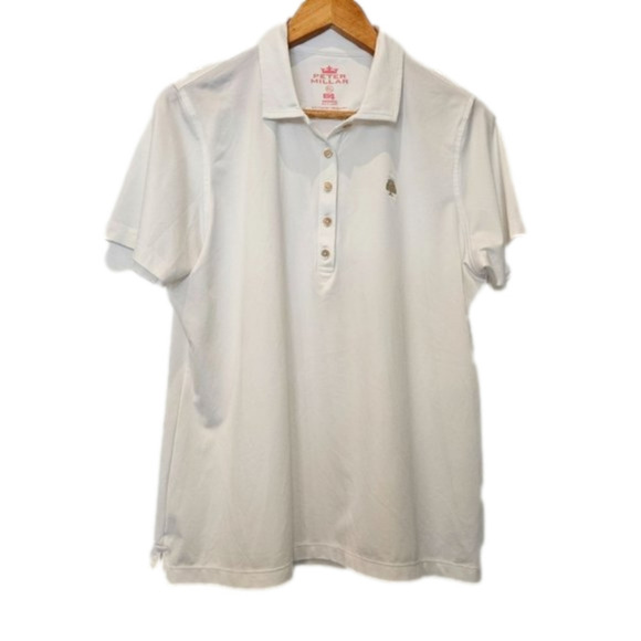 Peter Millar White Polo Shirt, E4 Wicking and 50+ UPF Women's XL - Picture 1 of 11
